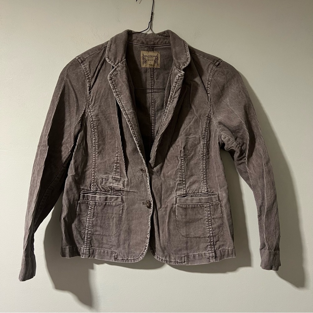 Ruff Hewn Women’s Corduroy Blazer Jacket Taupe